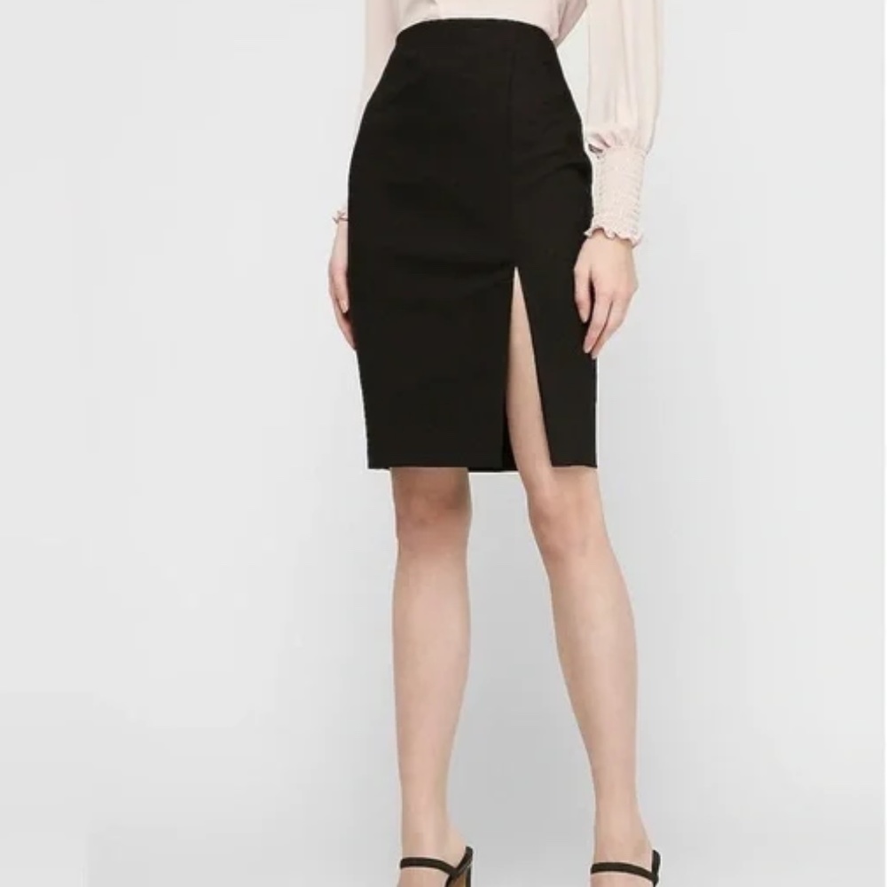 EXPRESS Side Slit Black Skirt